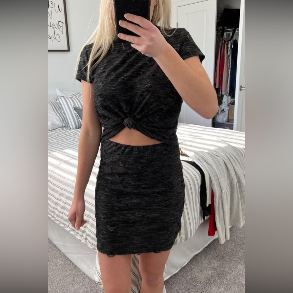 These Three Boutique Cutout Distressed Dress